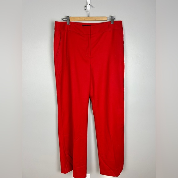 Talbots Pants - TALBOTS Heritage Wool Wide Leg Trouser Red Sz 14 High Rise Office Career Winter